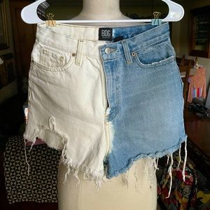BDG mom high rise distressed shorts half bleached